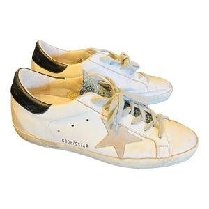 Golden Goose 'superstar' Glitter Tongue Brushed Leather Sneakers size 39 (8.5)